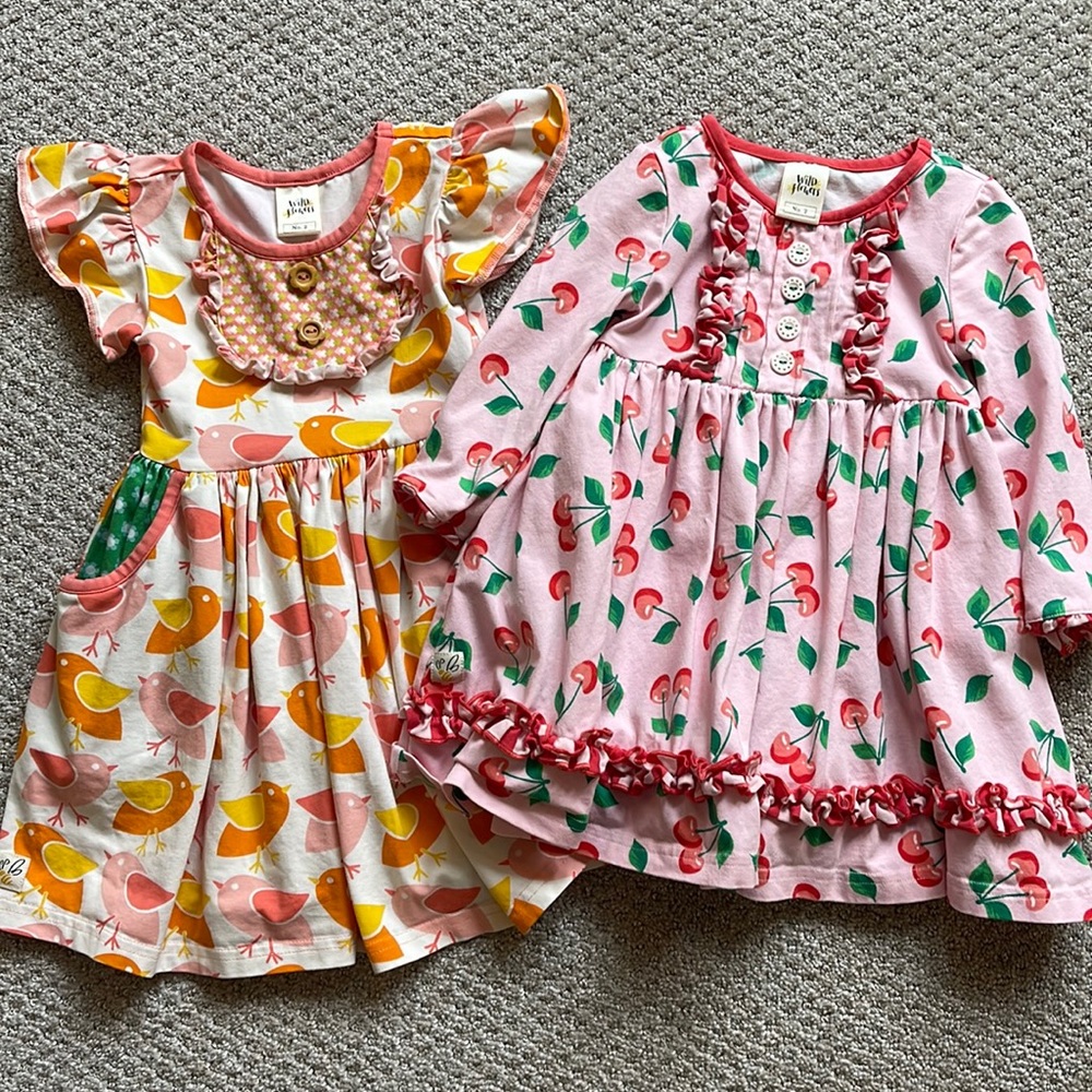 Charming Pink and Orange Kids Dresses